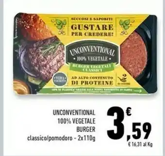 Conad Superstore Unconventional 100% vegetale burger offerta