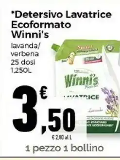 Conad Superstore Winni's detersivo lavatrice ecoformato lavanda offerta