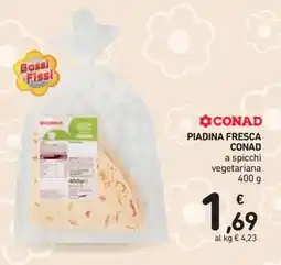 Conad PIADINA FRESCA CONAD a spicchi vegetariana 400 g offerta