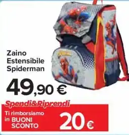Carrefour Zaino Estensibile Spiderman offerta