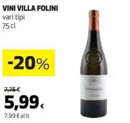 Coop VINI VILLA FOLINI vari tipi 75cl offerta