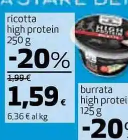 Coop ricotta high protein 250 g offerta