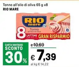 Iper La Grande Tonno all'olio di oliva 65 g x8 RIO MARE offerta