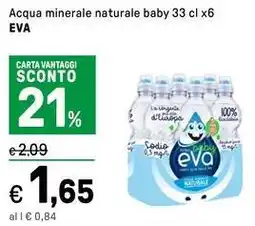 Iper La Grande Acqua minerale naturale baby 33 cl x6 EVA offerta