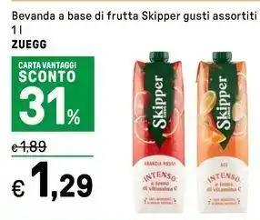 Iper La Grande Bevanda a base di frutta Skipper gusti assortiti ZUEGG offerta