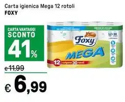 Iper La Grande Carta igienica Mega 12 rotoli FOXY offerta