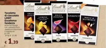 Famila Lindt Excellence fondente Tavoletta di cioccolato 100g offerta
