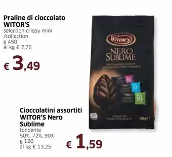 Famila Witor's Nero Sublime Cioccolatini assortiti 120g offerta