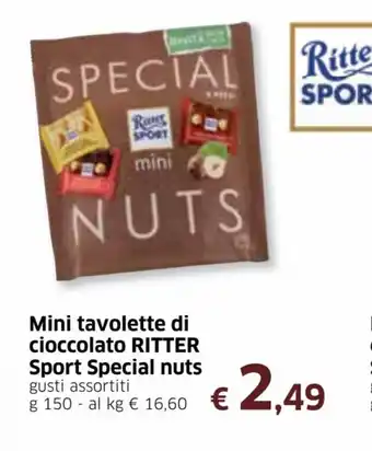 Famila Ritter Sport Special nuts mini tavoletta di cioccolato 150g offerta