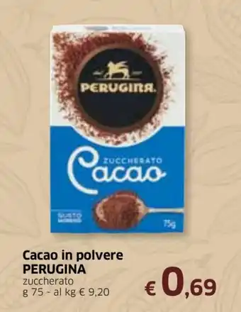 Famila Perugina Cacao in polvere 75g offerta