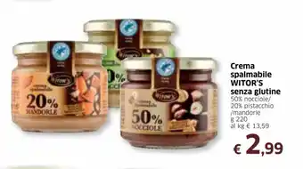 Famila Witor's Crema spalmabile senza glutine 220g offerta