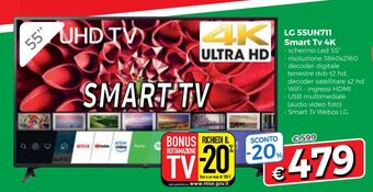Famila LG 55UN711 Smart Tv 4K offerta