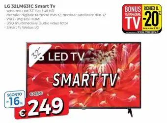 Famila LG 32LM631C Smart Tv offerta
