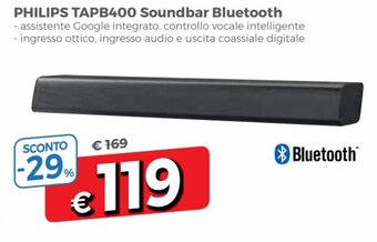Famila Philips TAPB400 Soundbar Bluetooth offerta