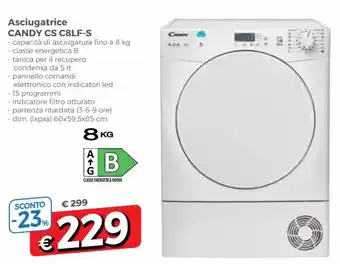 Candy CS C8LF-S Asciugatrice