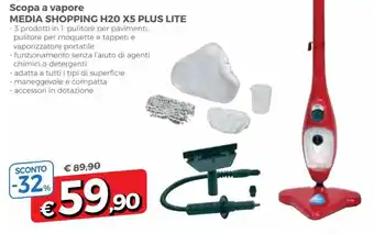 Media Shopping H20 X5 Plus Lite Scopa a vapore