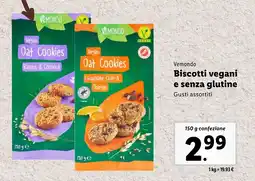 Lidl Vemondo Biscotti vegani e senza glutine Gusti assortiti 150 g confezione offerta