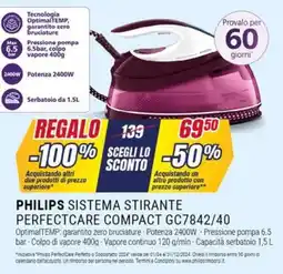 Trony PHILIPS SISTEMA STIRANTE PERFECTCARE COMPACT GC7842/40 offerta