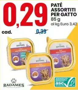 Eurospin PATÉ ASSORTITI PER GATTO 85g offerta