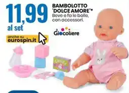 BAMBOLOTTO 'DOLCE AMORE** Beve e fa le bolle. con accessori.