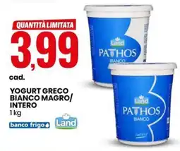 Eurospin YOGURT GRECO BIANCO MAGRO/ INTERO 1kg offerta