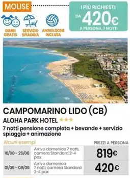 Eurospin CAMPOMARINO LIDO (CB) ALOHA PARK HOTEL offerta