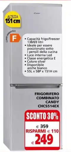 FRIGORIFERO COMBINATO CANDY CHCS514EX
