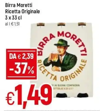 Famila Birra Moretti Ricetta Originale 3x33cl offerta