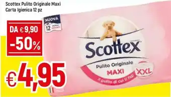 Famila Scottex Pulito Originale Maxi Carta Igienica 12pz offerta