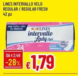 Galassia LINES INTERVALLO VELO REGULAR/ REGULAR FRESH 42 pz offerta