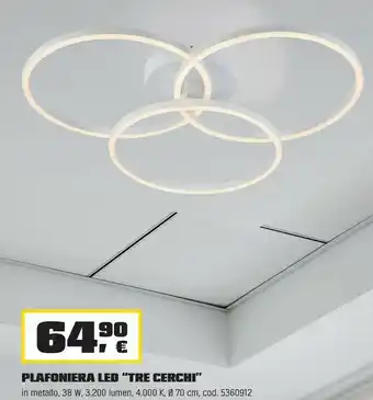 OBI Plafoniera led tre cerchi offerta