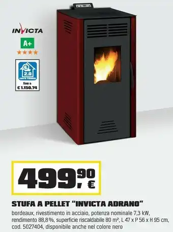 OBI Stufa a pellet “invicta adrano” offerta