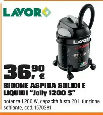 Bidone aspira solidi e liquidi “jolly 1200 s”