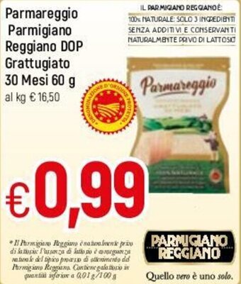 Famila Parmareggio Parmigiano Reggiano DOP Grattugiato 30 Mesi 60g offerta