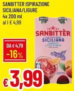 Galassia SANBITTER ISPIRAZIONE SICILIANA/LIGURE 4x 200 ml offerta