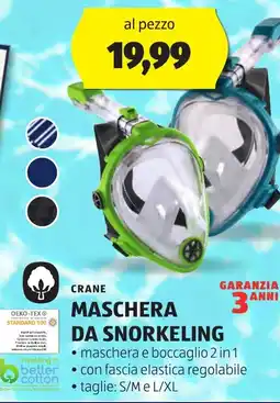 ALDI CRANE MASCHERA DA SNORKELING offerta