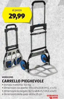 ALDI WORKZONE CARRELLO PIEGHEVOLE offerta