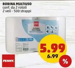 PENNY BOBINA MULTIUSO conf. da 2 rotoli 2 veli - 500 strappi offerta