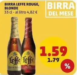PENNY BIRRA LEFFE ROUGE, BLONDE 33 cl offerta