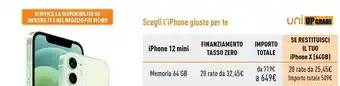 Unieuro Apple iphone 12 mini 64gb offerta