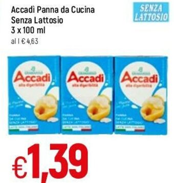 Famila Accadì Panna Da Cucina Senza Lattosio 3x100ml offerta