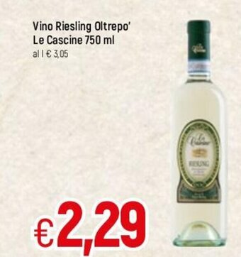 Famila Vino Riesling Oltrepo' Le Cascine 750ml offerta