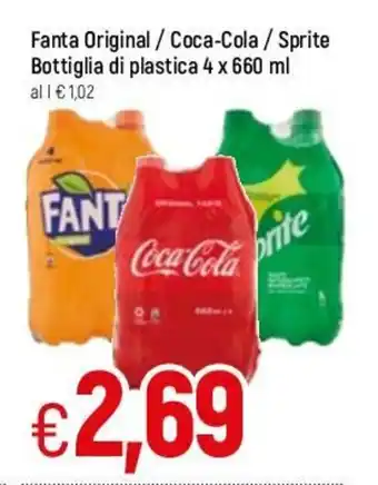 Famila Fanta Original/Coca-Cola/Sprite Bottiglia di Plastica 4x660ml offerta