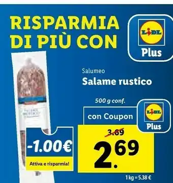 Lidl Salame rustico offerta