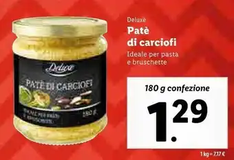 Lidl Deluxe - patè di carciofi 180 g(ml) offerta