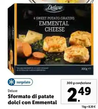 Lidl Deluxe sformato di patate dolci con emmental offerta