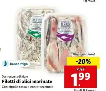 Lidl Filetti di alici marinate 130 g(ml) offerta