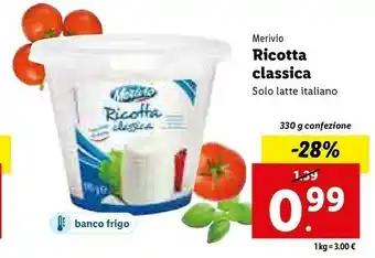 Lidl Ricotta classica 330 g(ml) offerta