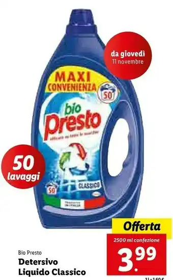 Lidl Detersivo liquido classico offerta