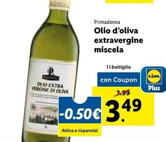 Lidl Primadonna - olio extra vergine di oliva 1000 g(ml) offerta